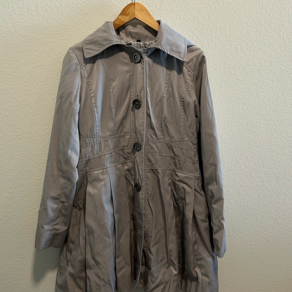 Guess Women's Gray Trench Coat / flared dress bottom